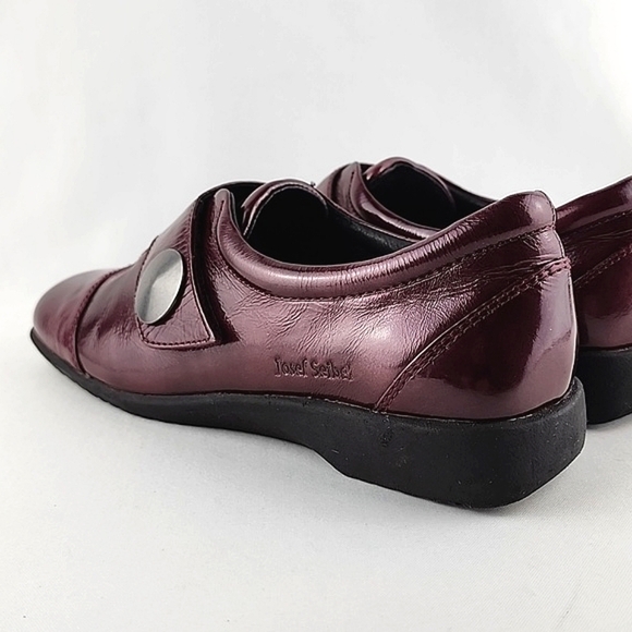 Joseph Seibel Burgundy Patent Leather Strap Slip On  Walking Work Shoes Size 39 - Picture 4 of 16